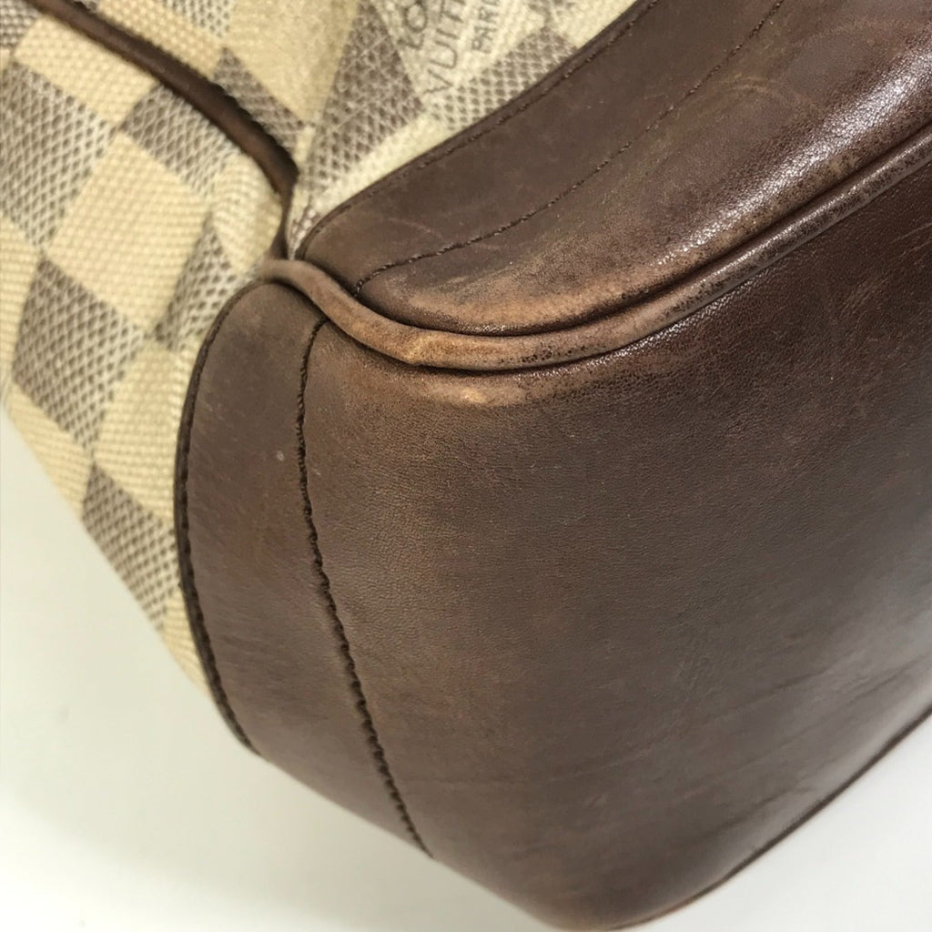 Louis Vuitton Brown White Canvas Shoulder Bag Tote Bag
