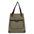 Gucci Brown Green Red Color Pvc Leather Handbag Tote Bag (Pre-Owned)