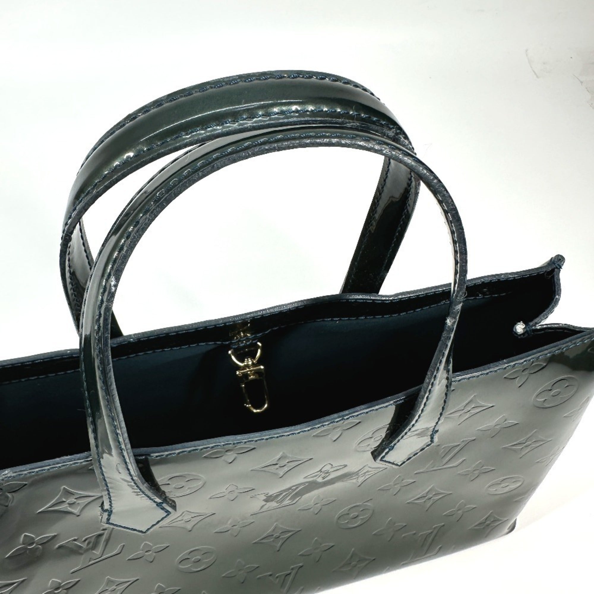 Louis Vuitton Monogram Vernis Blue Nuit Green Monogram Vernis Handbag Tote Bag