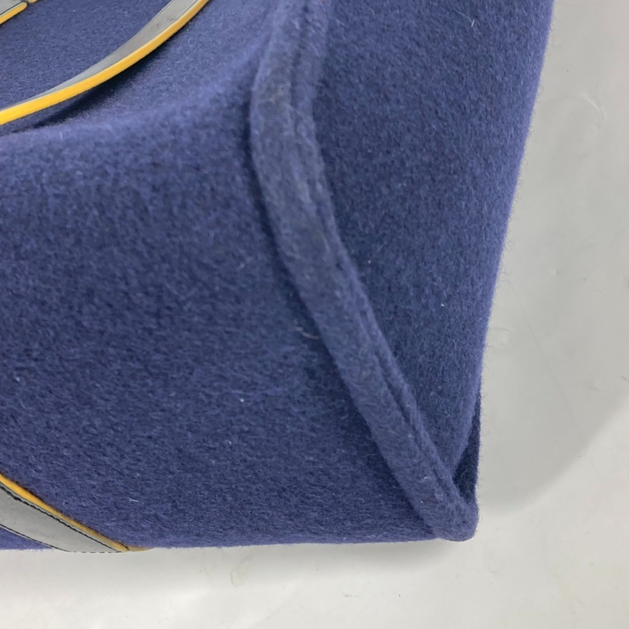 Fendi Navy Wool Shoulder Bag Tote Bag