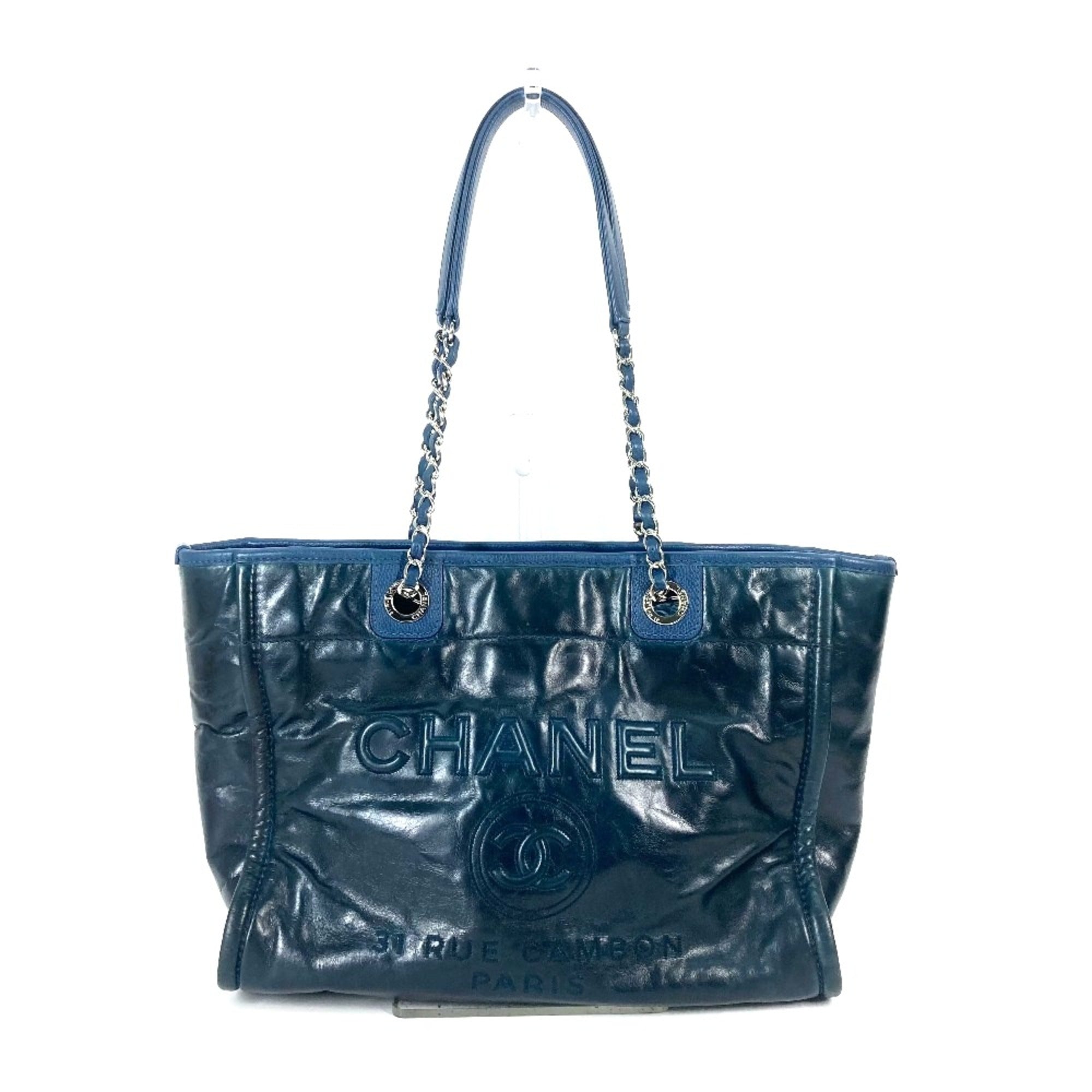 Chanel Navy Leather Shoulder Bag