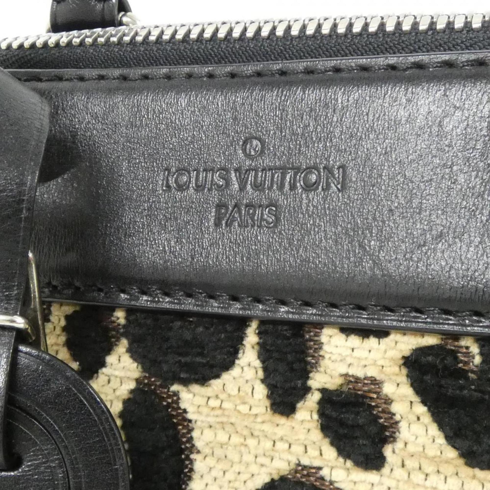 Louis Vuitton Leopard Beige Black Canvas Leather Handbag