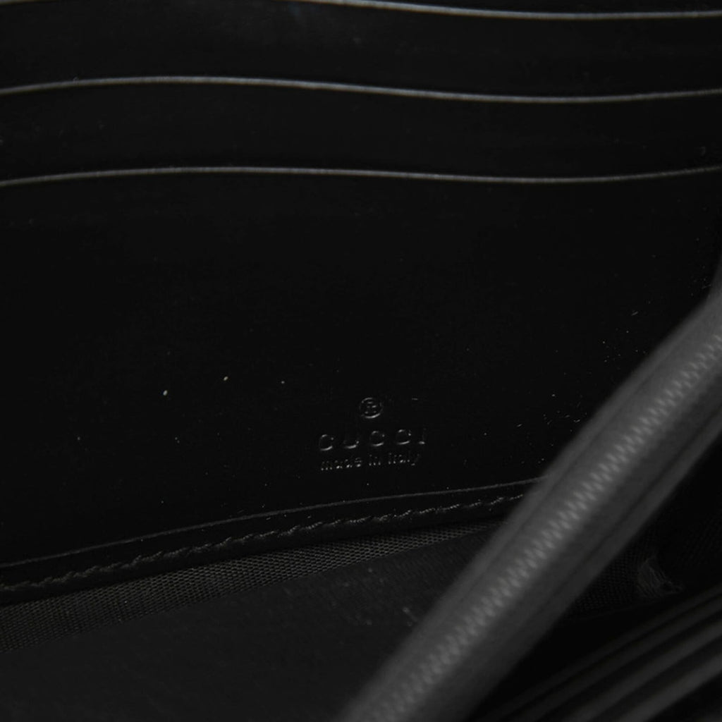 Gucci Guccissima Black Leather Long Wallet (Bi-Fold) (Pre-Owned)