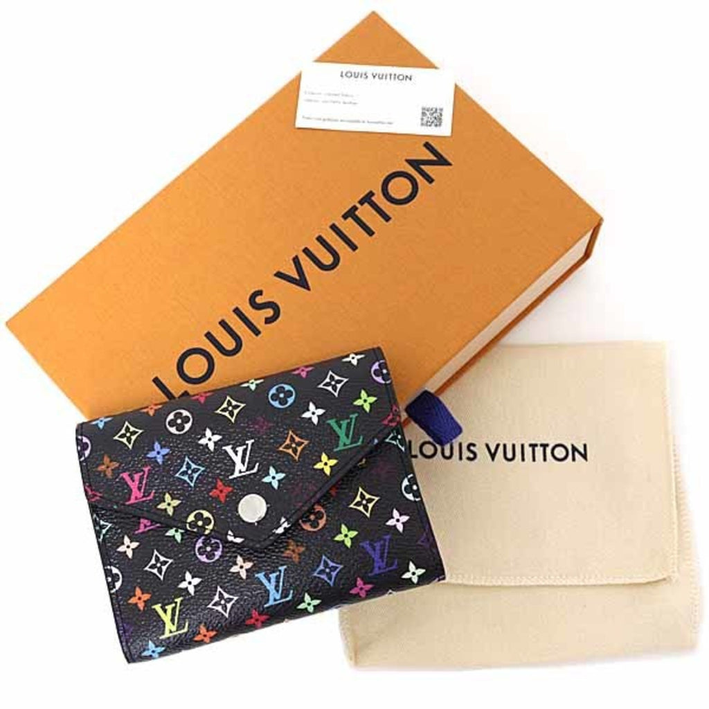 Louis Vuitton Black Multi-Color Monogram Wallet (Tri-Fold)