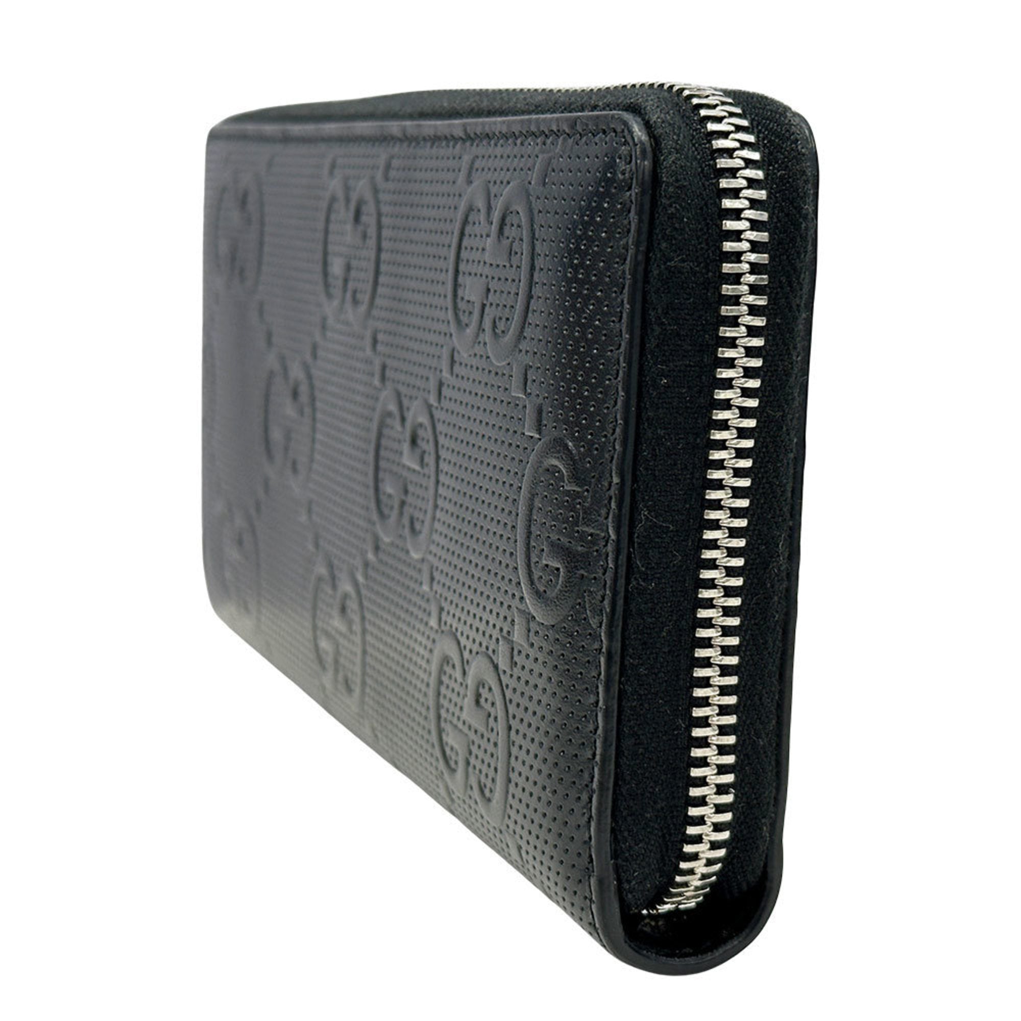Gucci Black Leather Long Wallet (Bi-Fold) (Pre-Owned)