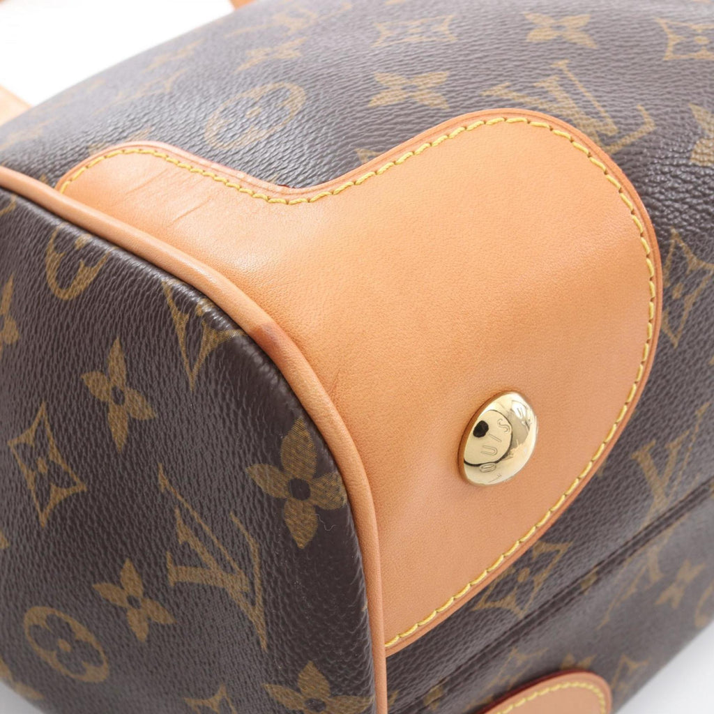 Louis Vuitton Brown Monogram Coated Canvas Leather Handbag Tote Bag