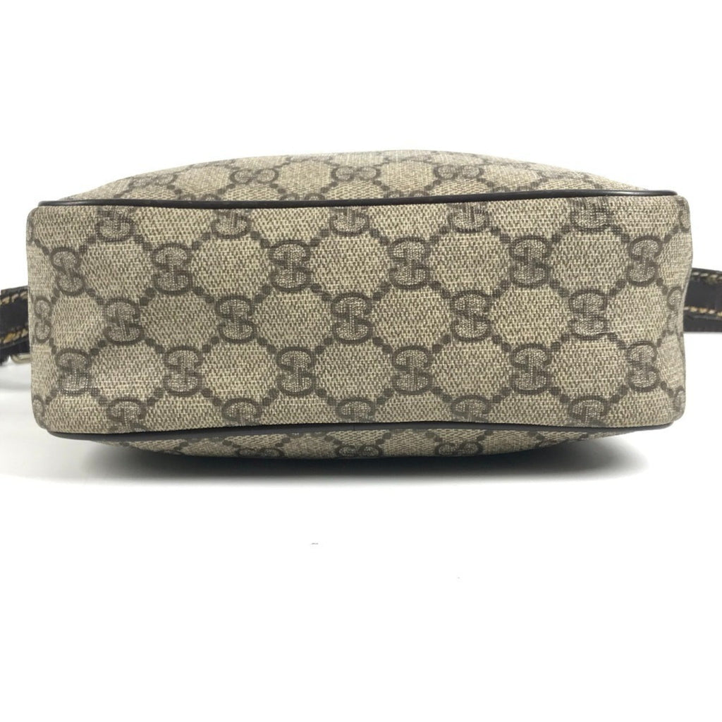 Gucci Beige Dark Brown Gg Supreme Canvas Leather Pochette Shoulder Bag (Pre-Owned)