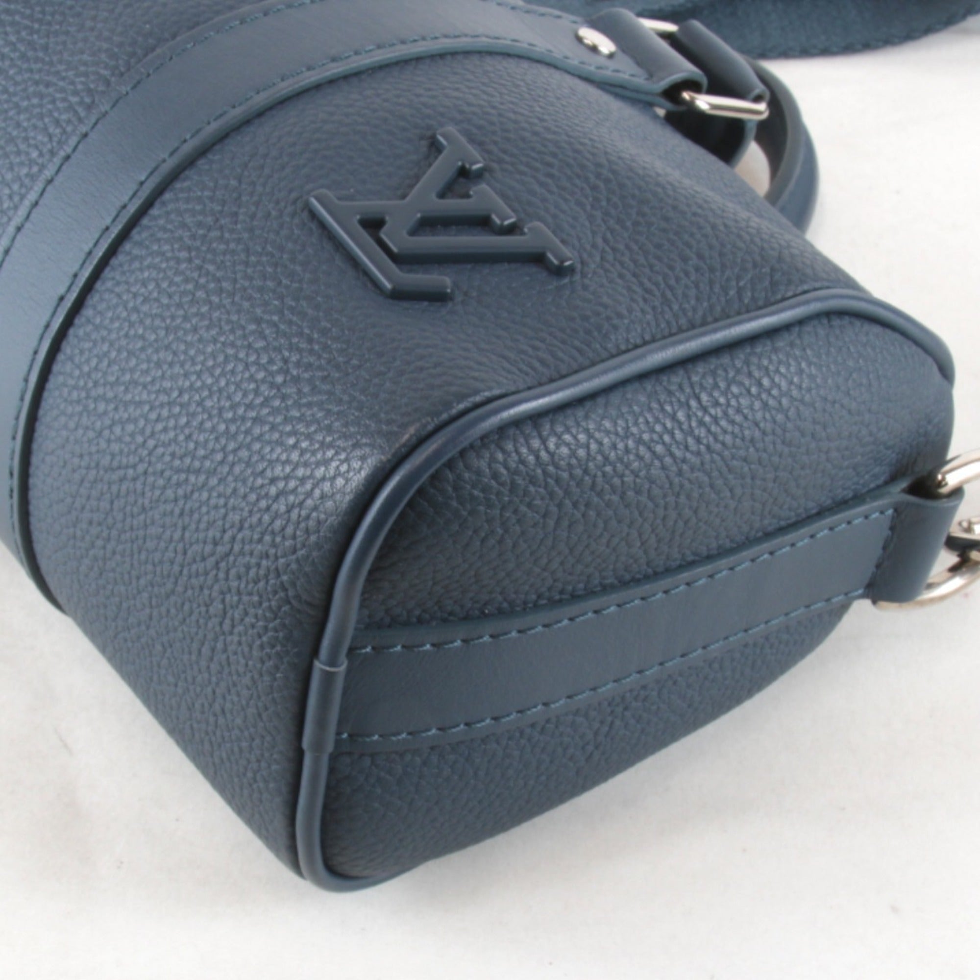 Louis Vuitton Blue Leather Handbag Shoulder Bag