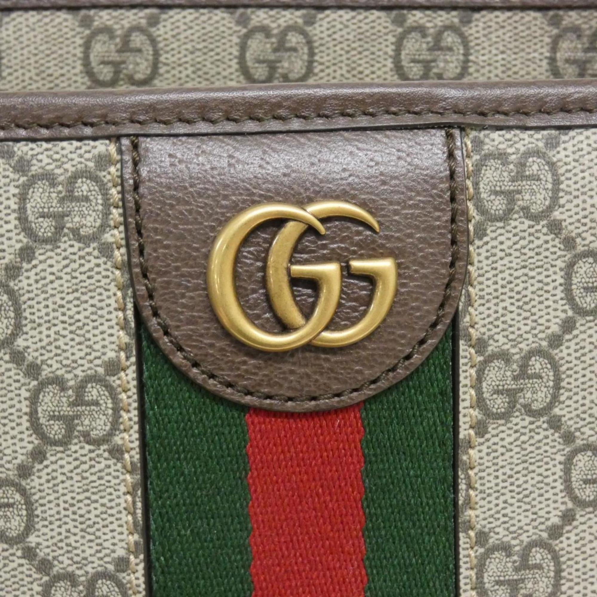 Gucci Ophidia Beige Brown Gg Supreme Handbag (Pre-Owned)