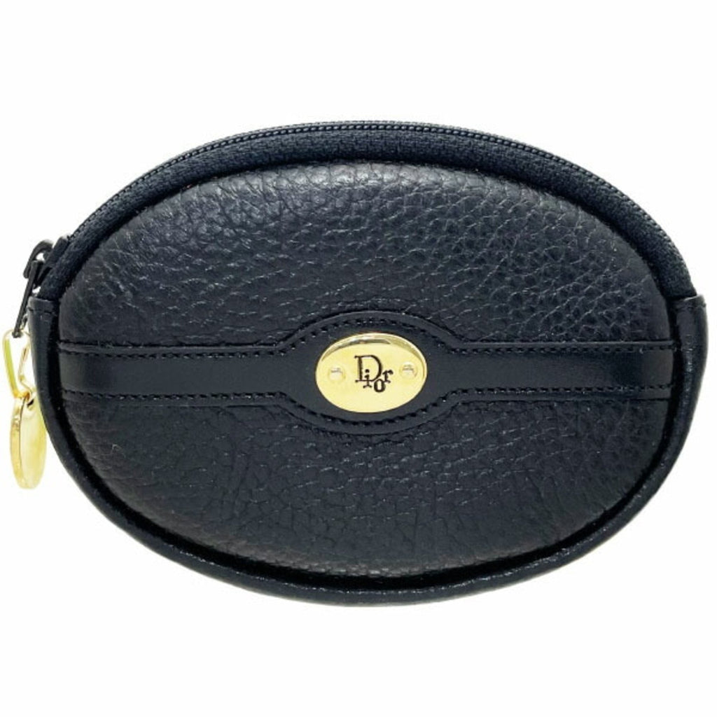 Christian Dior Black Leather Coin Purse/Coin Case (Pre-Owned)