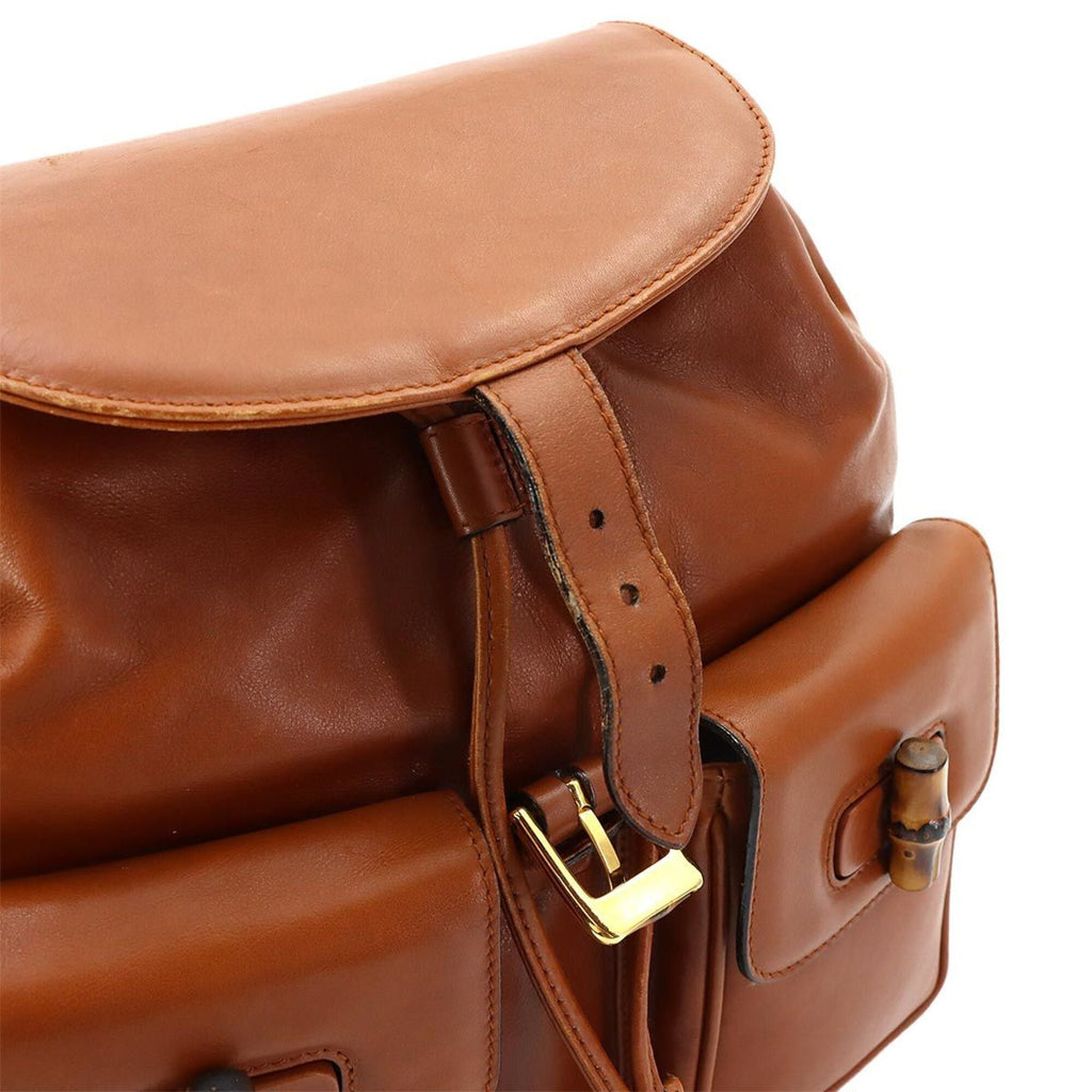 Gucci Brown Leather Backpack (Pre-Owned)
