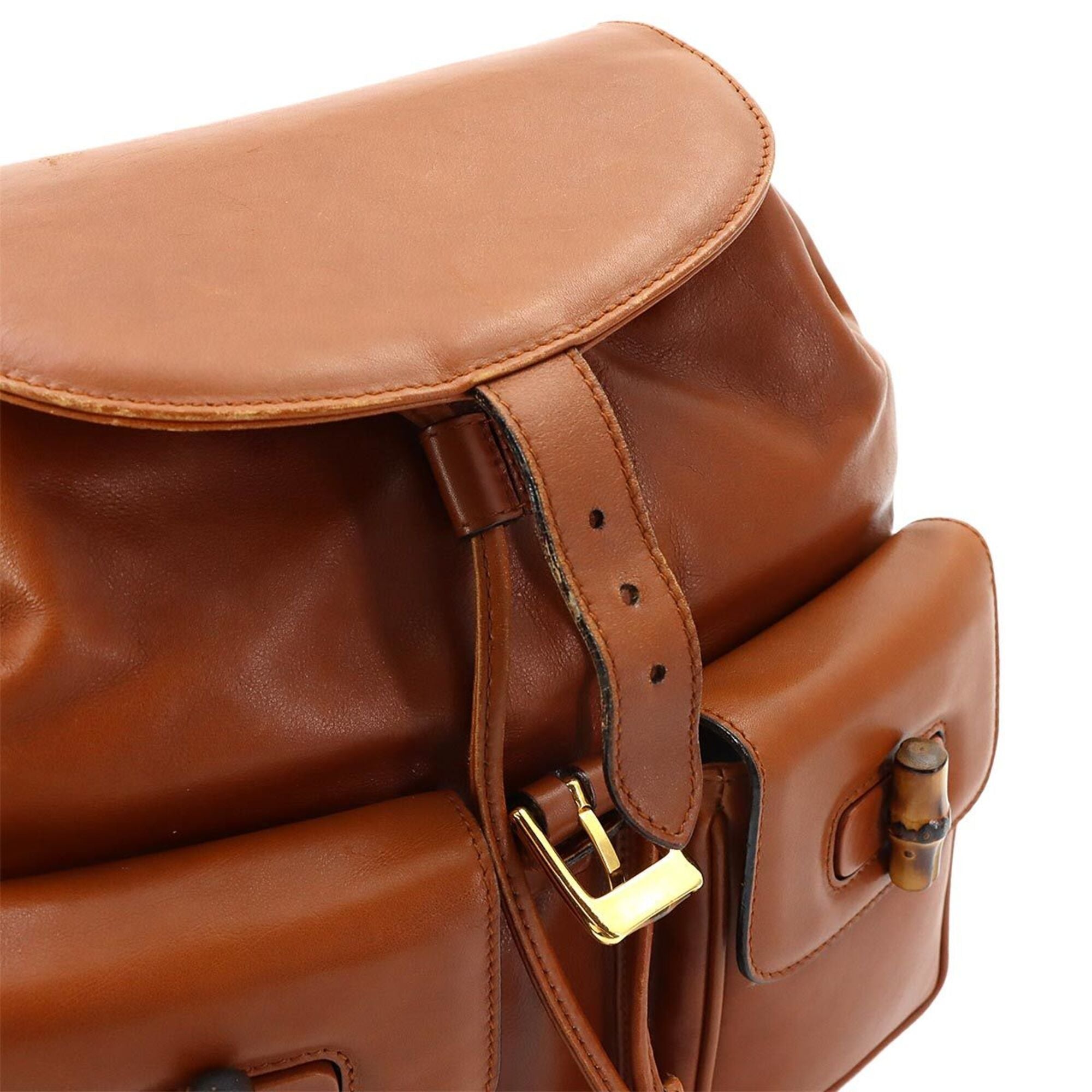 Gucci Brown Leather Backpack (Pre-Owned)