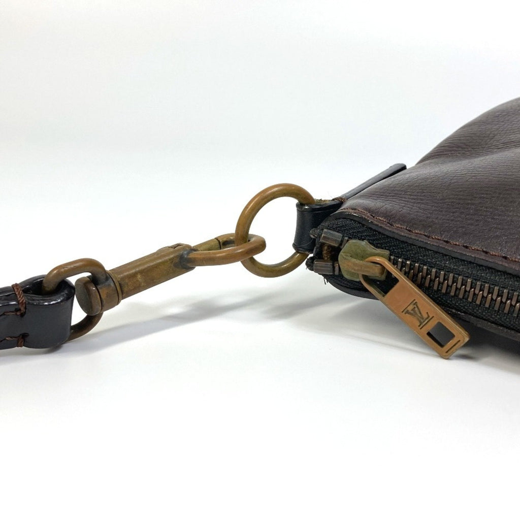 Louis Vuitton Brown Coffee Utah Leather Pochette Shoulder Bag