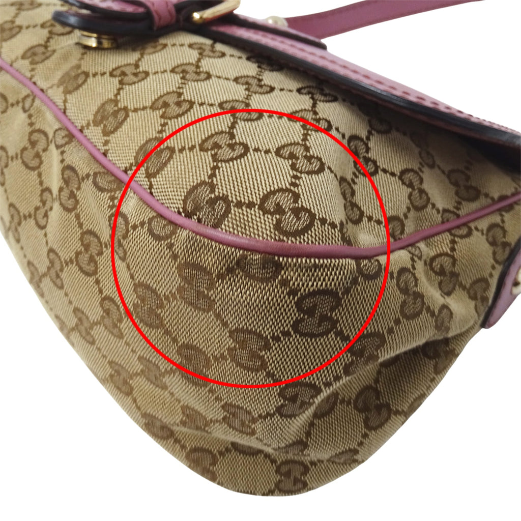 Gucci Gg Canvas Brown Pink Beige Gg Canvas Handbag Messenger Bag Shoulder Bag (Pre-Owned)