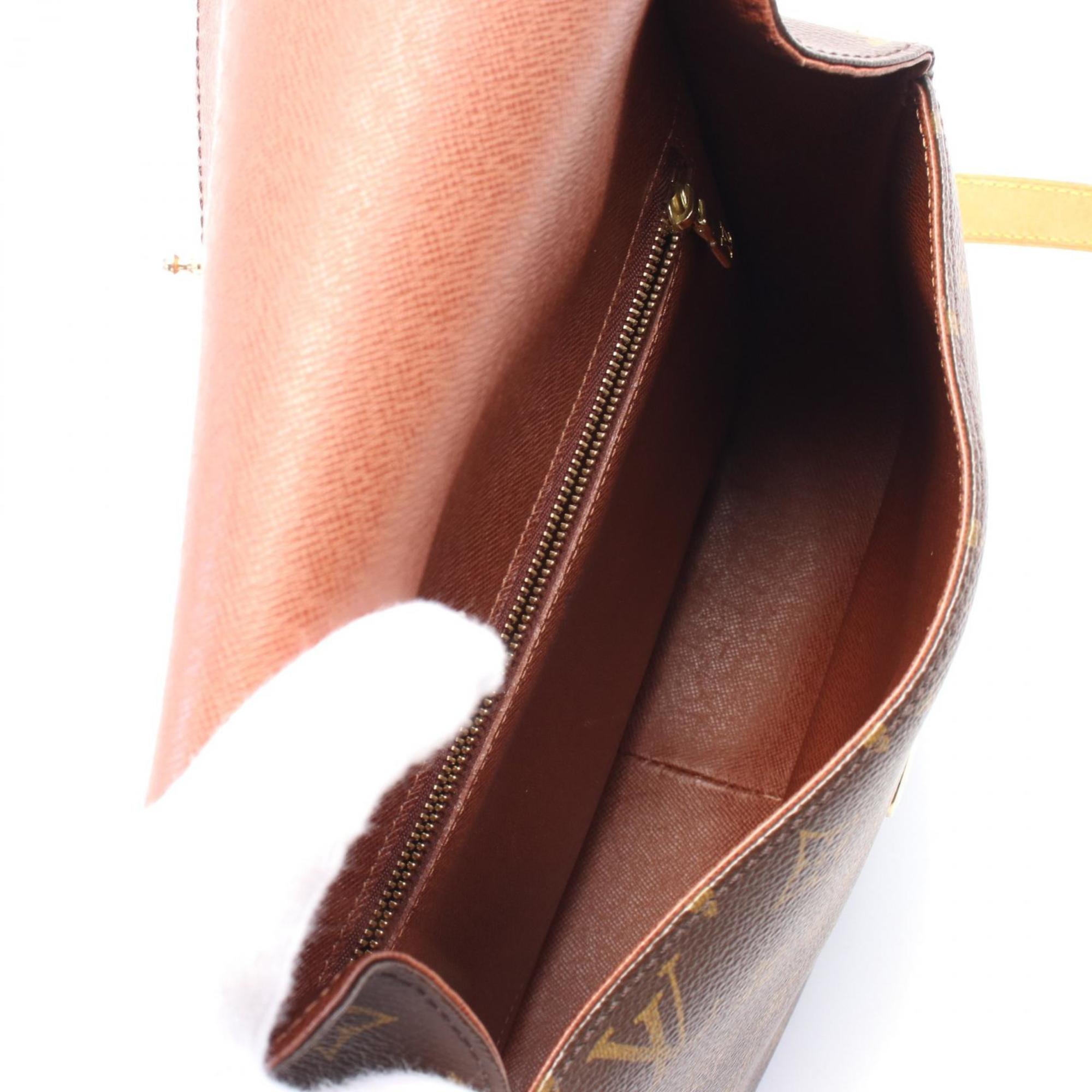 Louis Vuitton Monogram Brown Coated Canvas Leather Shoulder Bag