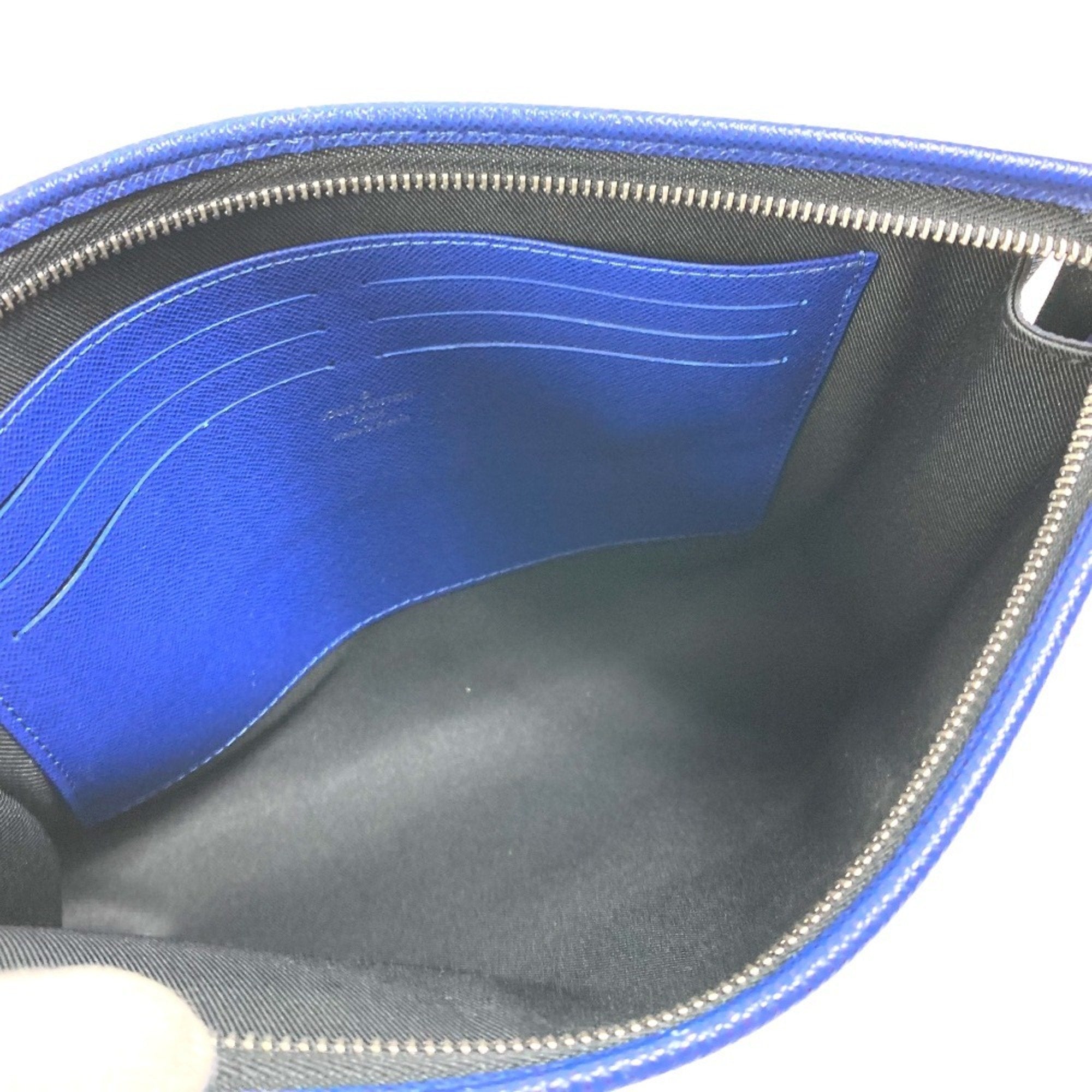 Louis Vuitton Taiga Blue Taiga Leather Pouch