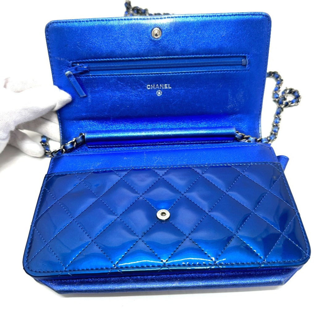 Chanel Blue Leather Shoulder Bag