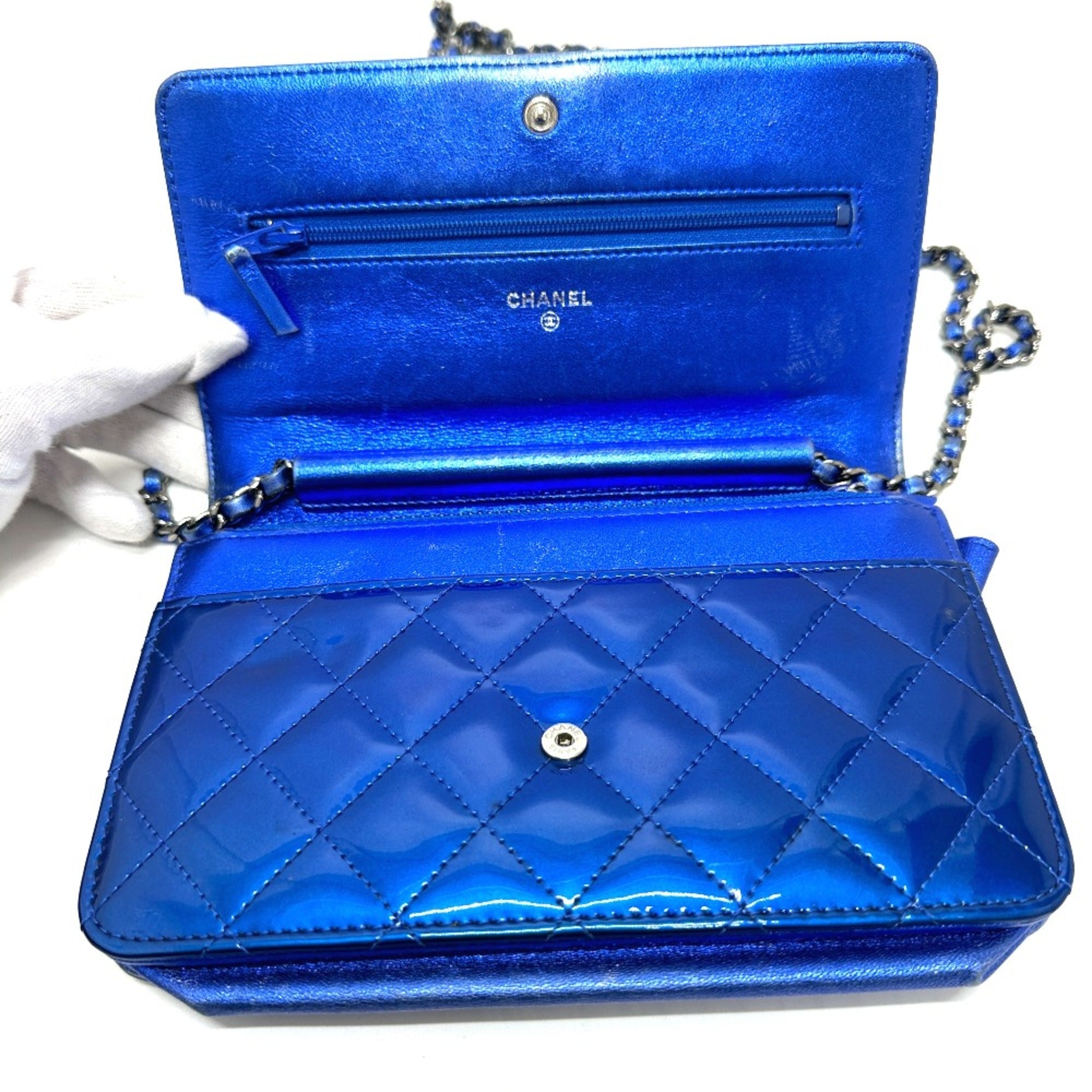 Chanel Blue Leather Shoulder Bag