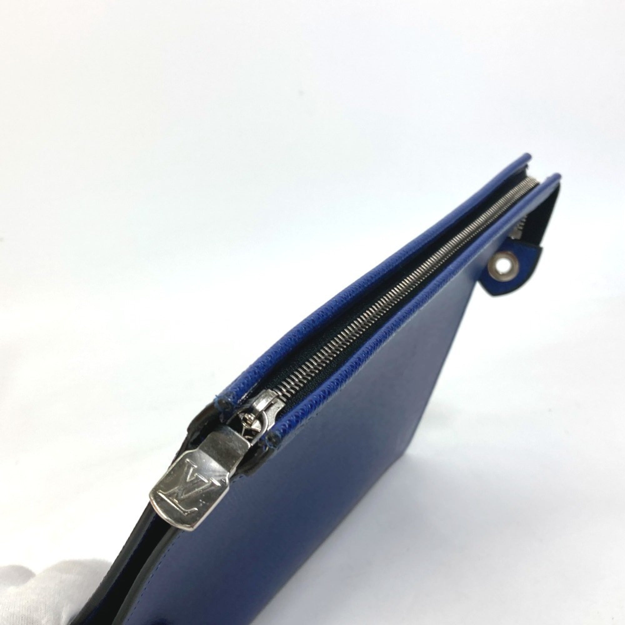 Louis Vuitton Taiga Blue Taiga Leather Pouch