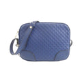 Gucci Dark Blue Micro Gg Leather Shoulder Bag (Pre-Owned)