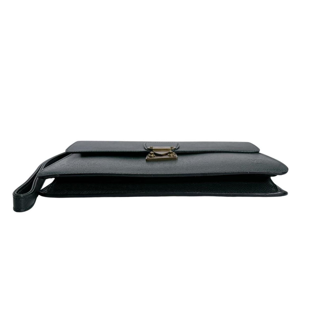Louis Vuitton Episea Green Taiga Leather Clutch Bag