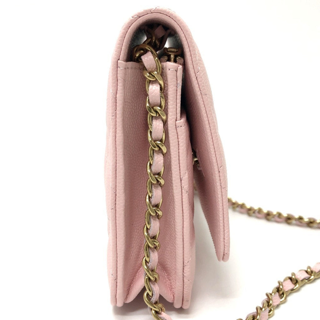 Chanel Pink Caviar Leather Shoulder Bag