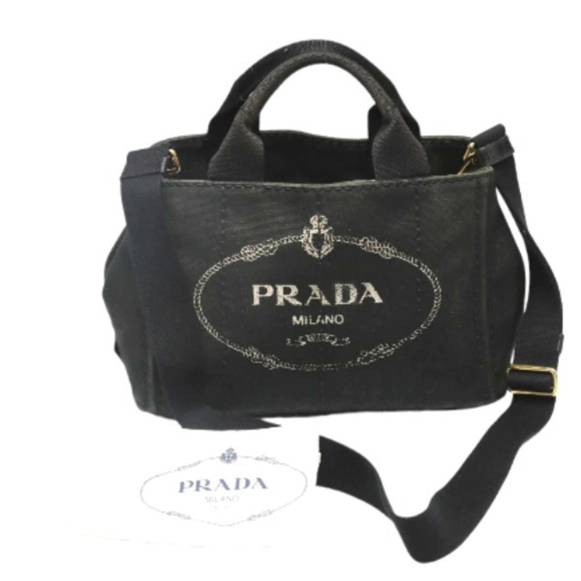 Prada Black Denim Tote Bag