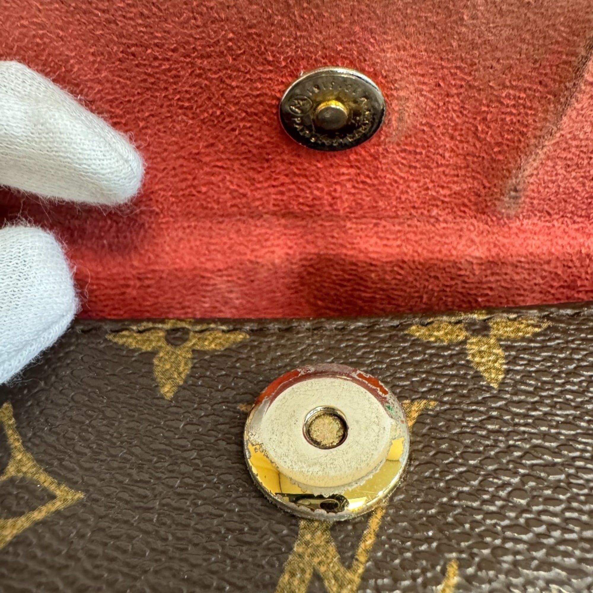 Louis Vuitton Brown Leather Handbag Pouch