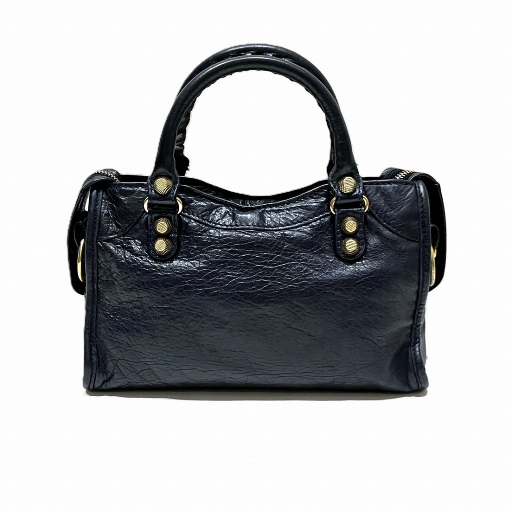 Balenciaga Navy Leather Hand