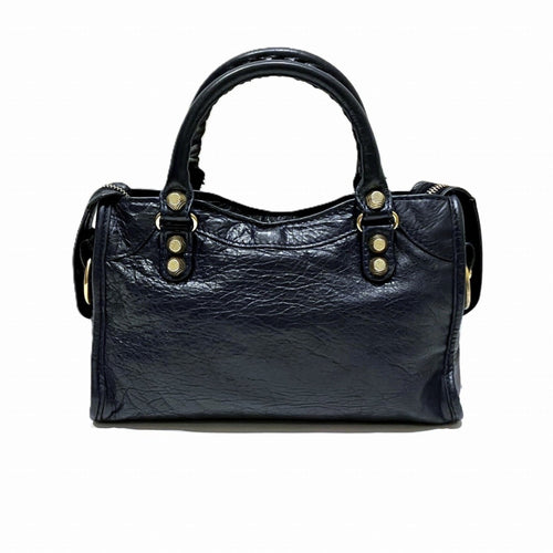 Balenciaga Navy Leather Hand