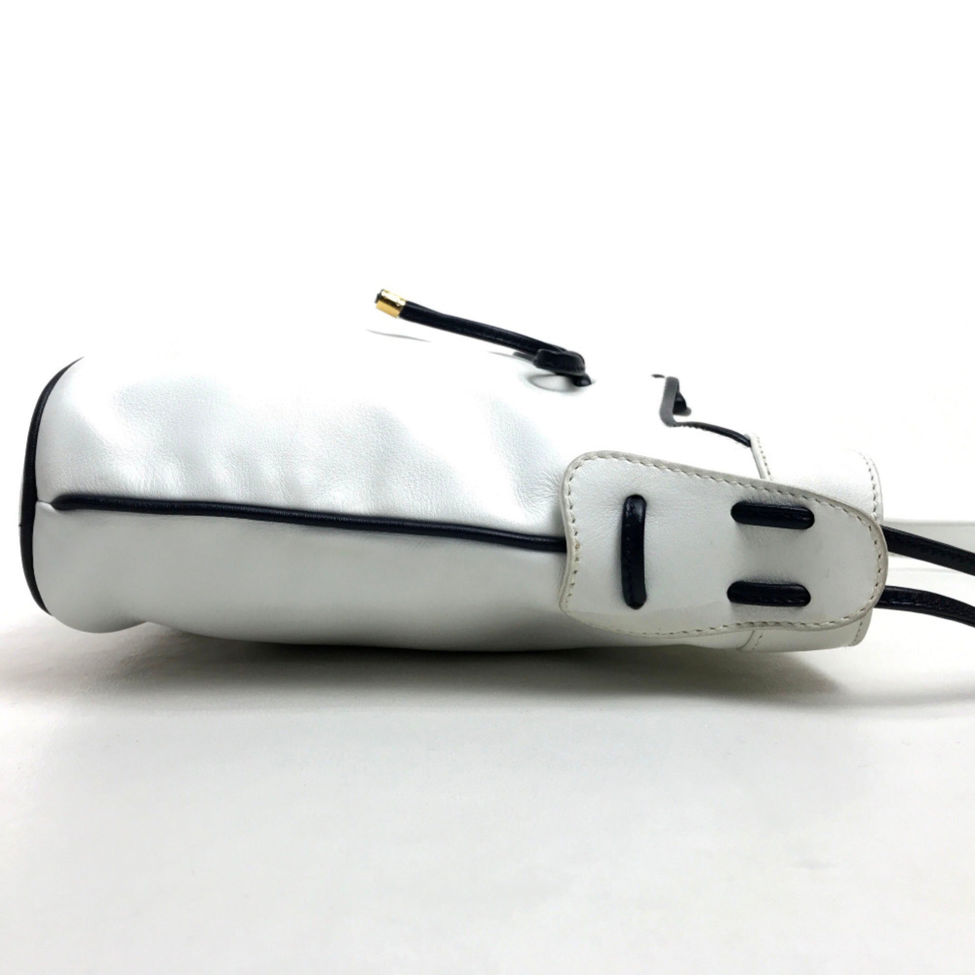 Celine White Leather Shoulder Bag