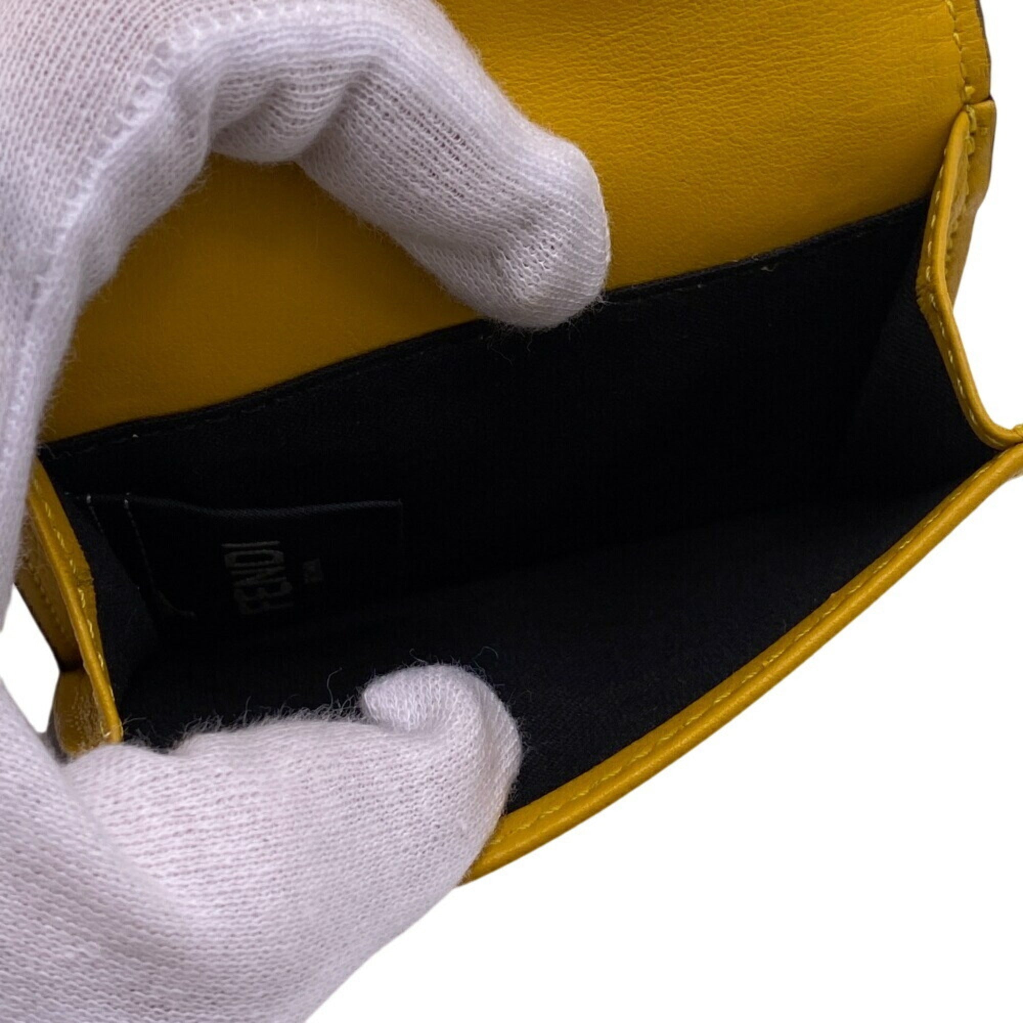 Fendi Yellow Leather Wallet (Tri-Fold)