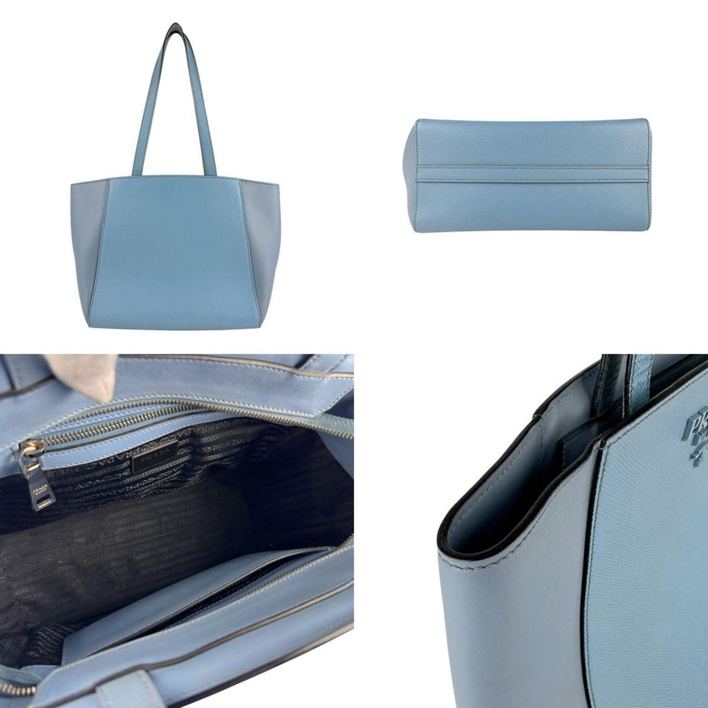 Prada Blue Leather Shoulder Bag