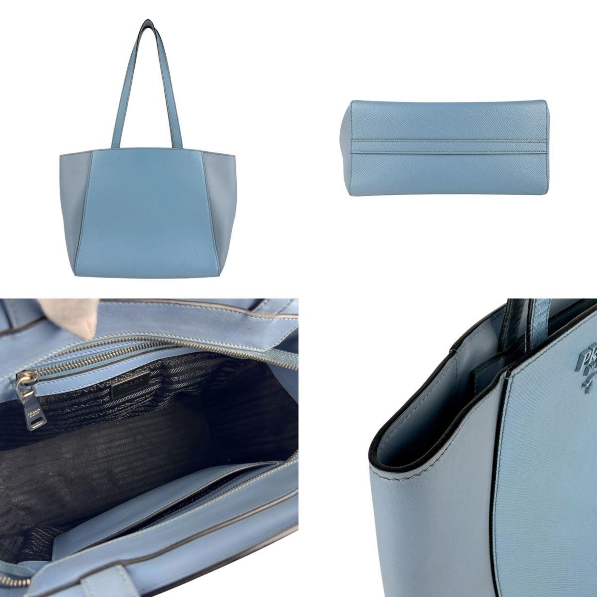 Prada Blue Leather Shoulder Bag