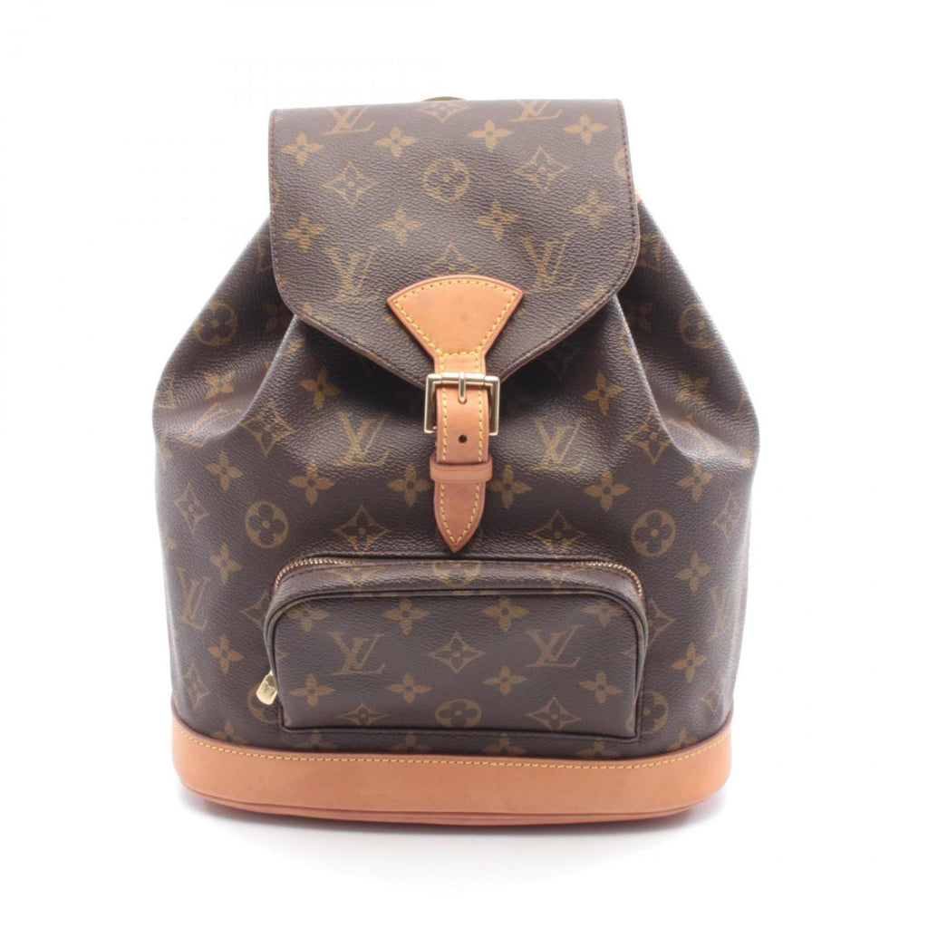 Louis Vuitton Brown Coated Canvas Leather Backpack Handbag