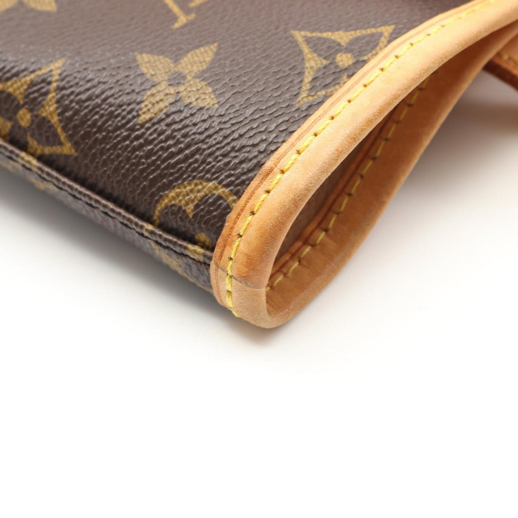 Louis Vuitton Brown Coated Canvas Leather Shoulder Bag