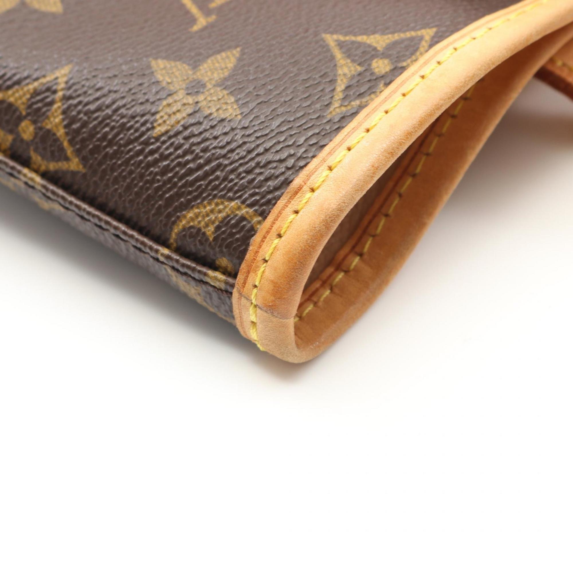 Louis Vuitton Brown Coated Canvas Leather Shoulder Bag