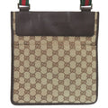 Gucci Brown Green Red Color Gg Canvas Leather Messenger Bag Sling Bag (Pre-Owned)