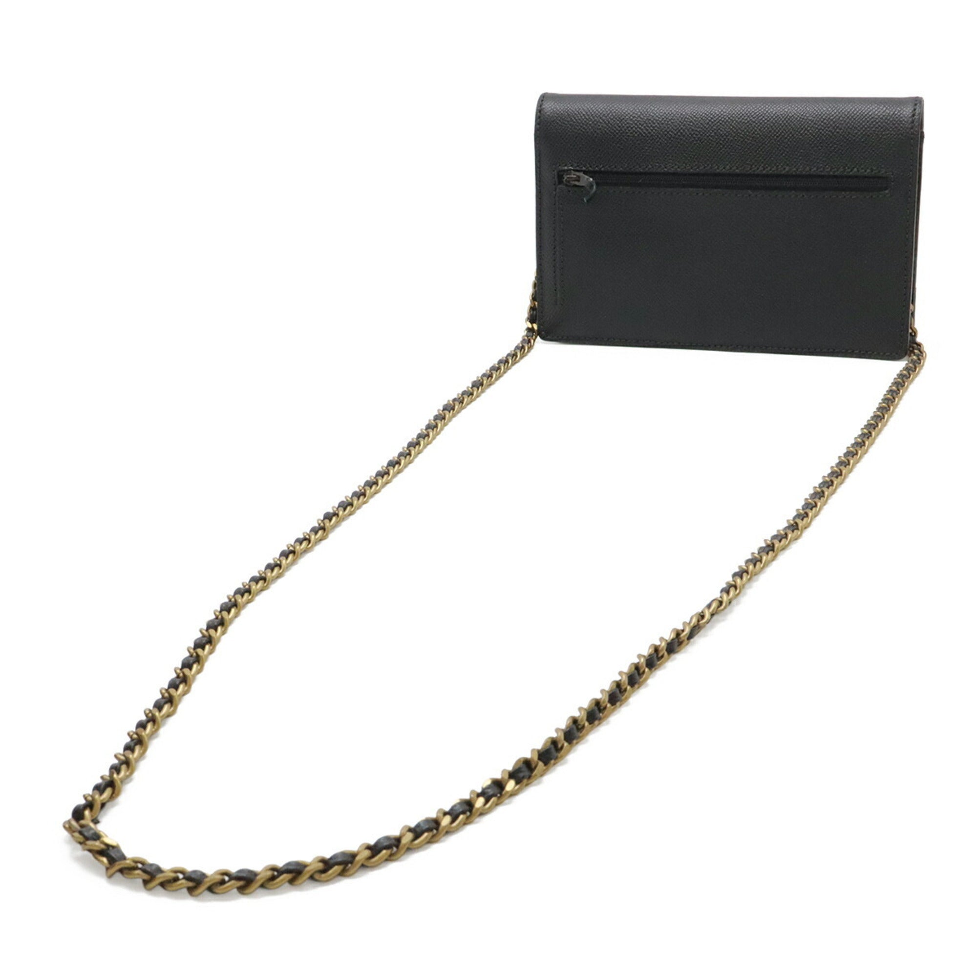 Chanel Black Grained Calfskin Shoulder Bag