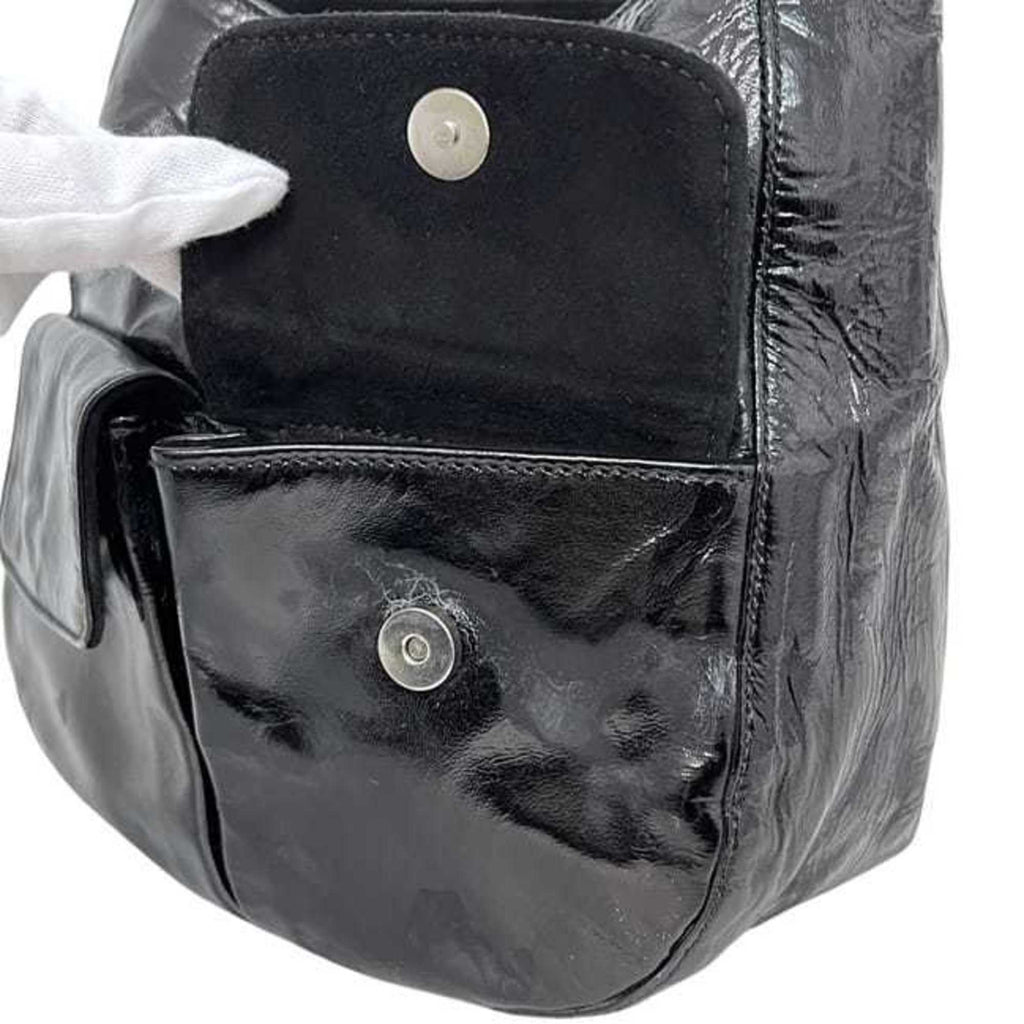Prada Black Nero Patent Leather Handbag Tote Bag