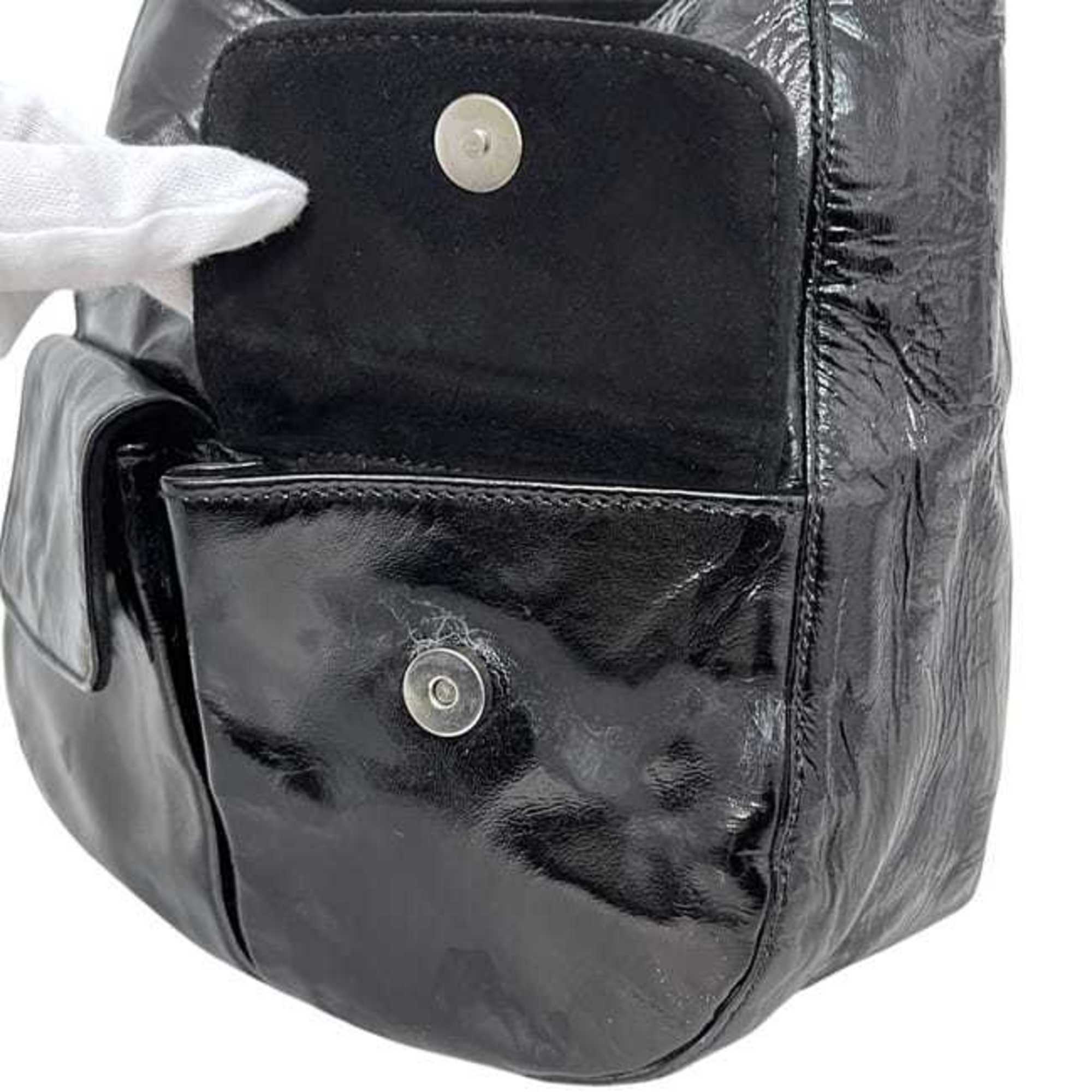 Prada Black Nero Patent Leather Handbag Tote Bag
