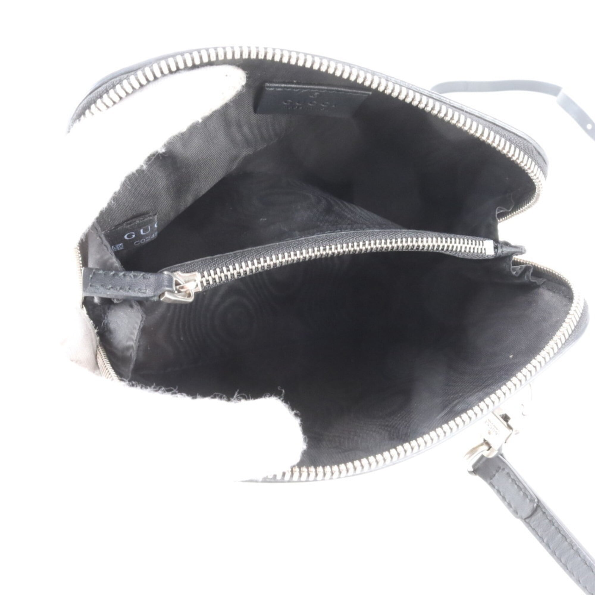 Gucci Black Gold Leather Shoulder Bag (Pre-Owned)