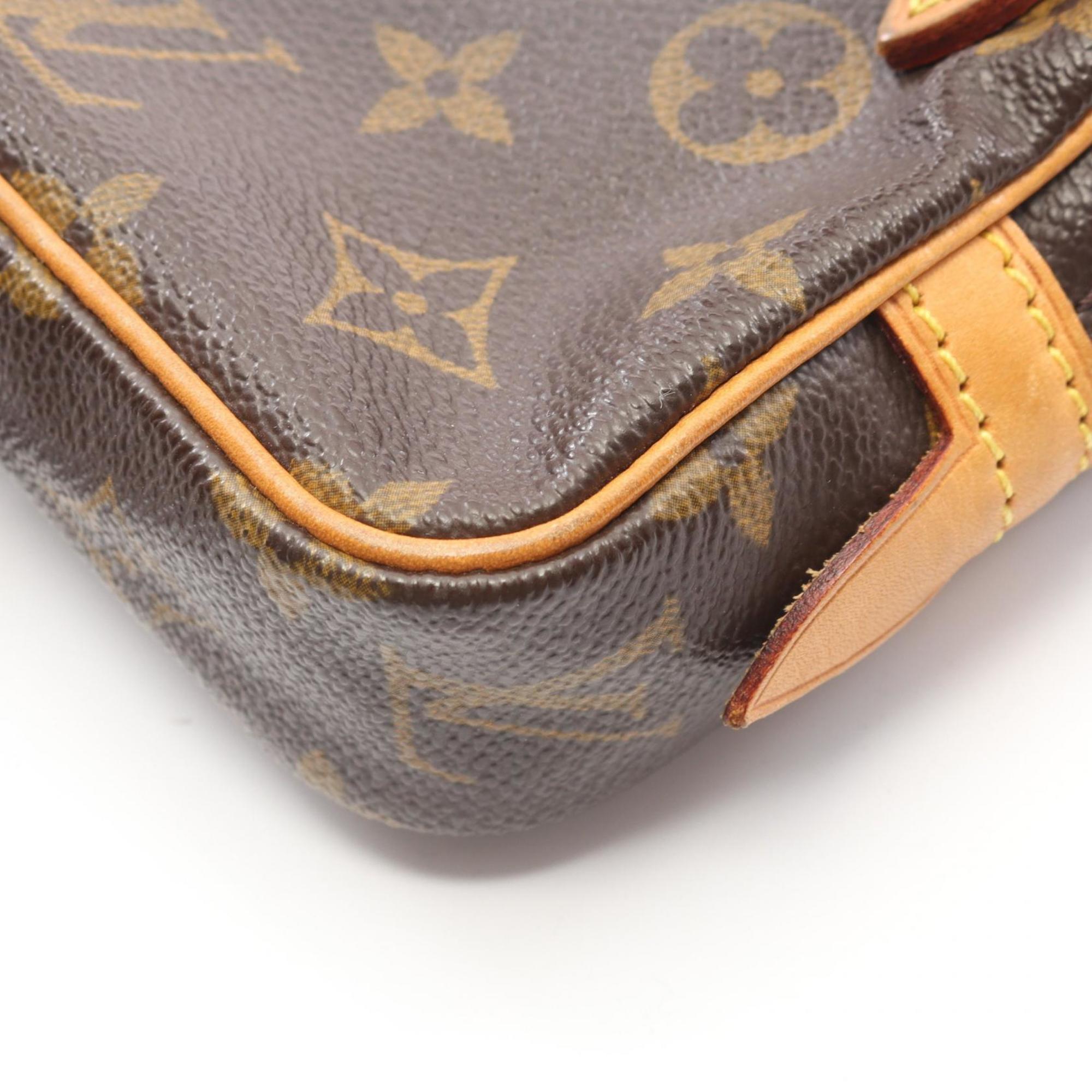 Louis Vuitton Brown Coated Canvas Leather Shoulder Bag