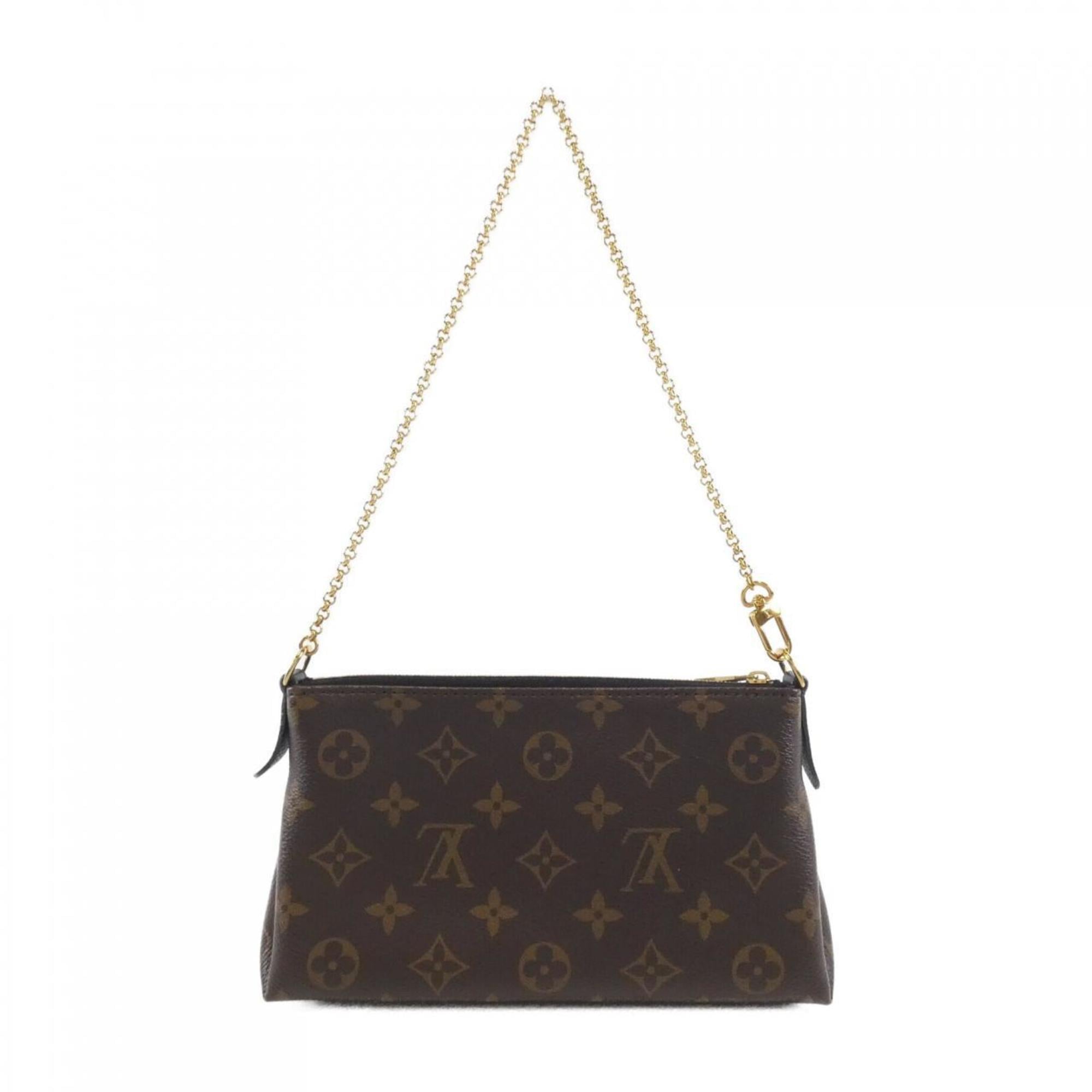 Louis Vuitton Monogram Black Marron Coated Canvas Shoulder Bag