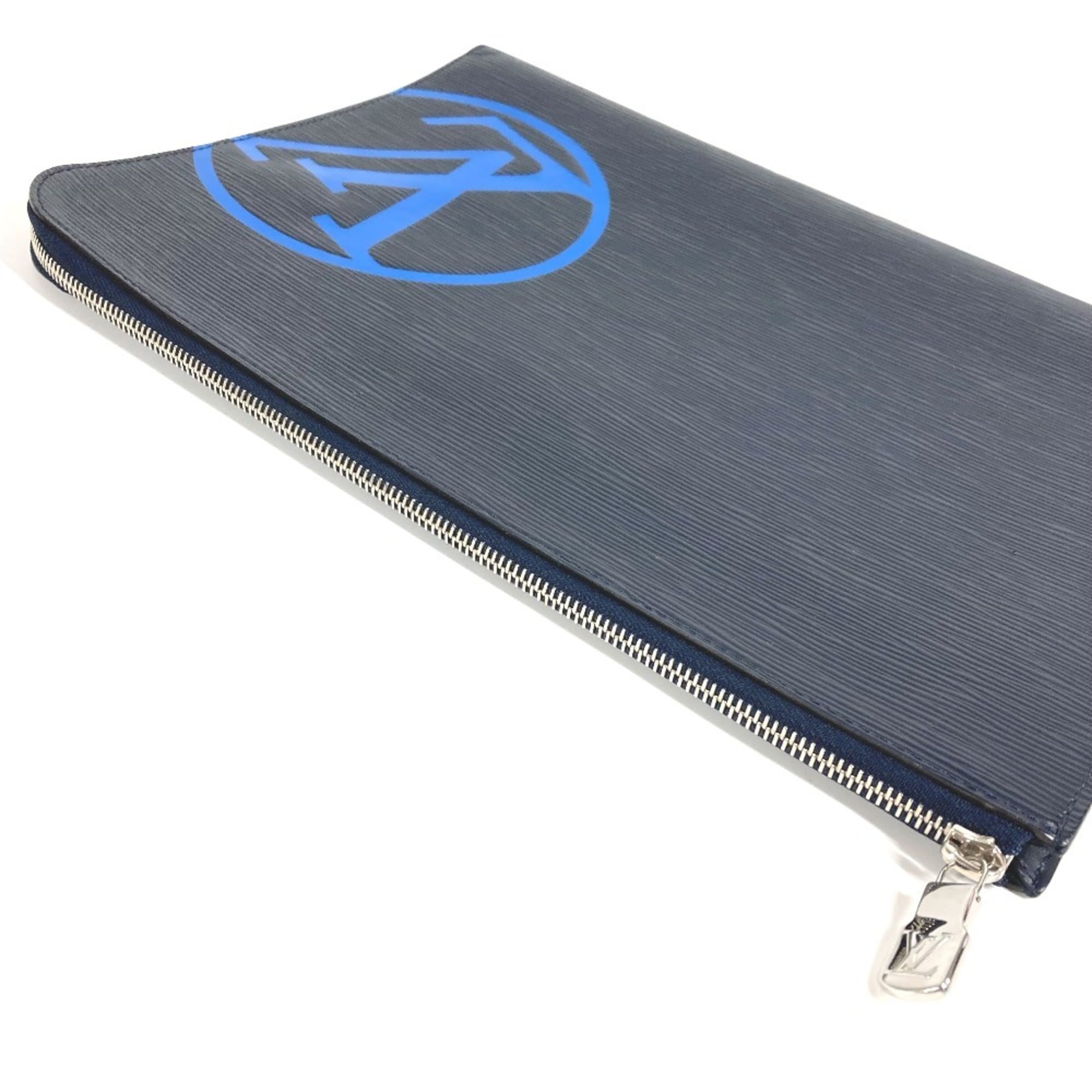 Louis Vuitton Epi Navy Blue Epi Leather Clutch Bag Pochette