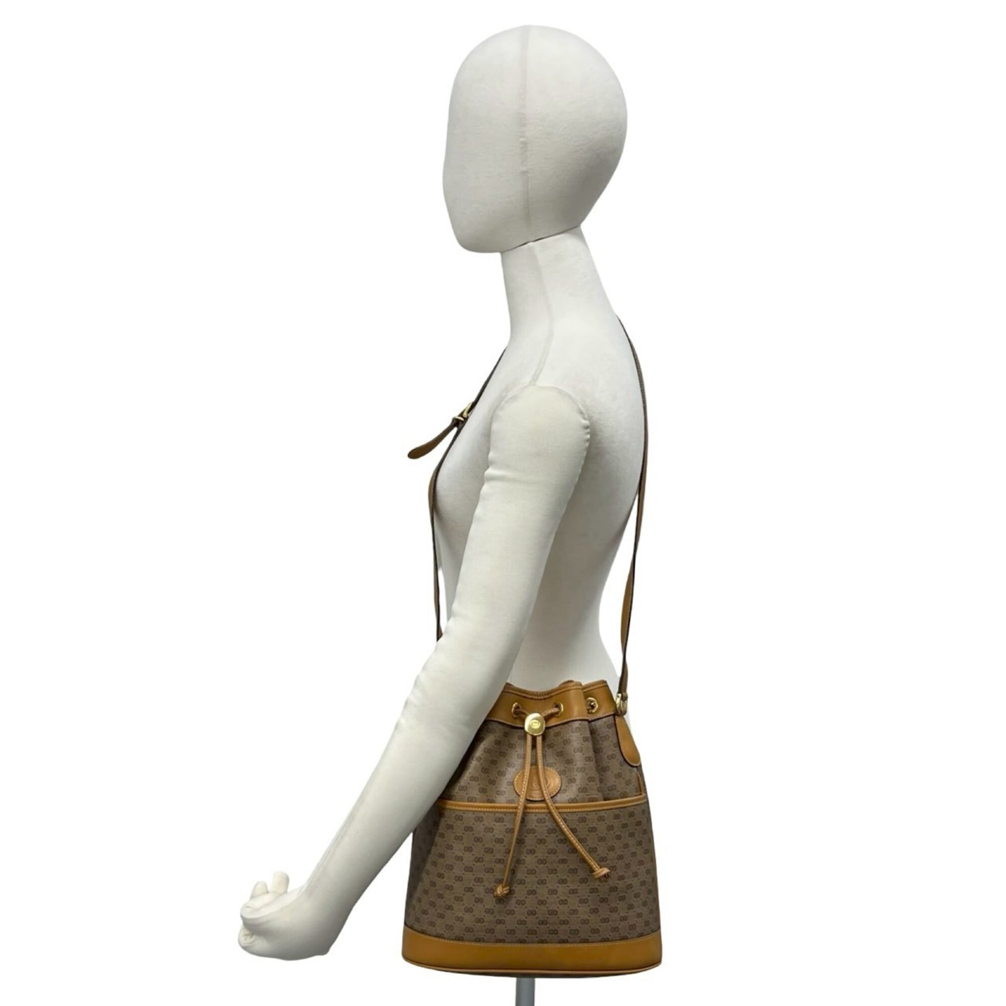 Gucci Brown Pvc Leather Boston Bag Handbag Shoulder Bag (Pre-Owned)