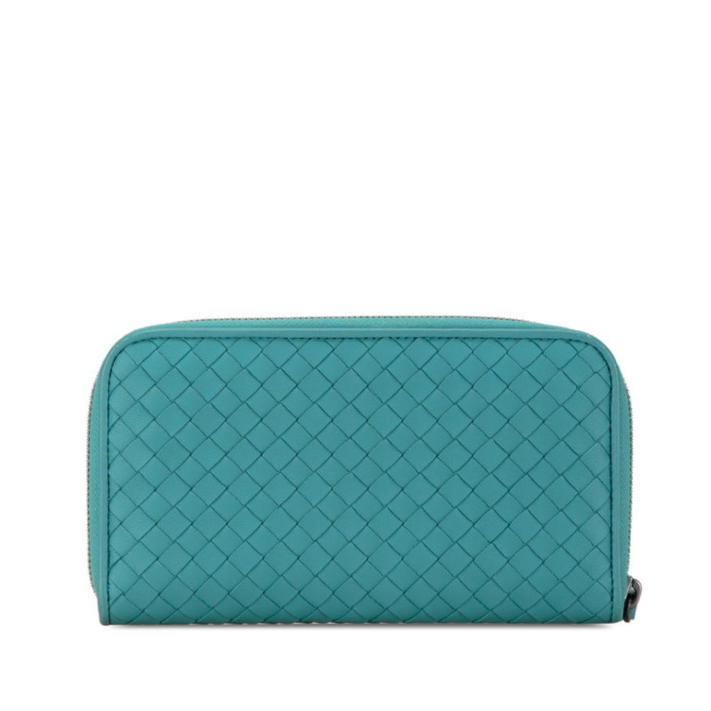 Bottega Veneta Emerald Green Leather Long Wallet (Bi-Fold)