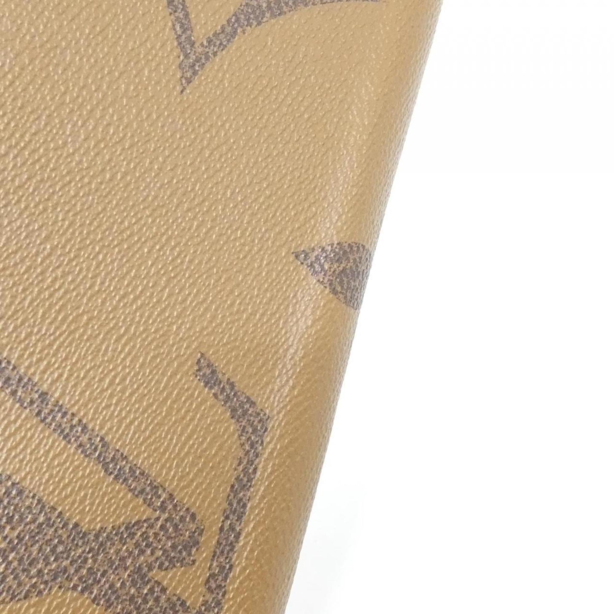 Louis Vuitton Beige Brown Brown Coated Canvas Long Wallet