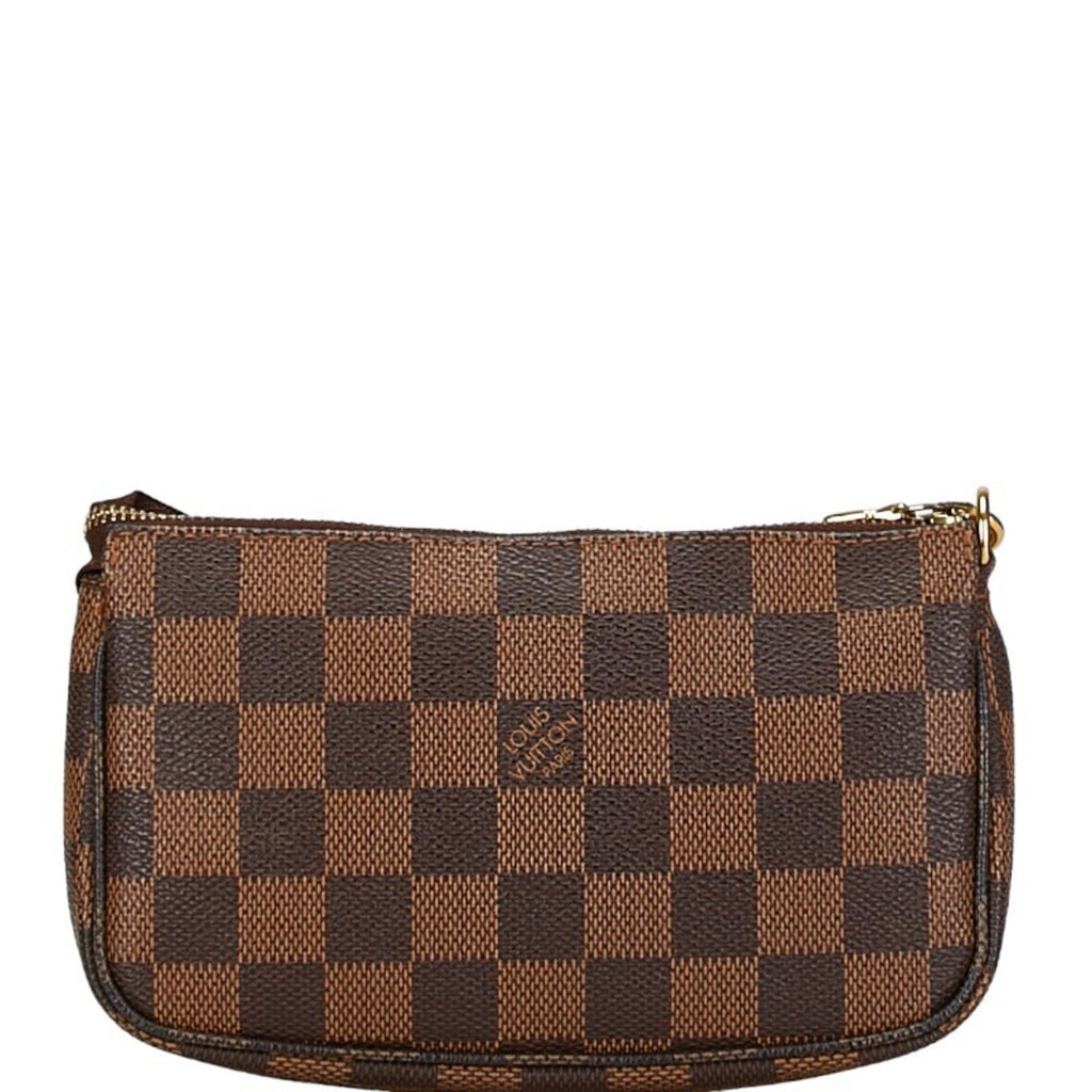 Louis Vuitton Brown Pvc Leather Handbag Pochette Pouch