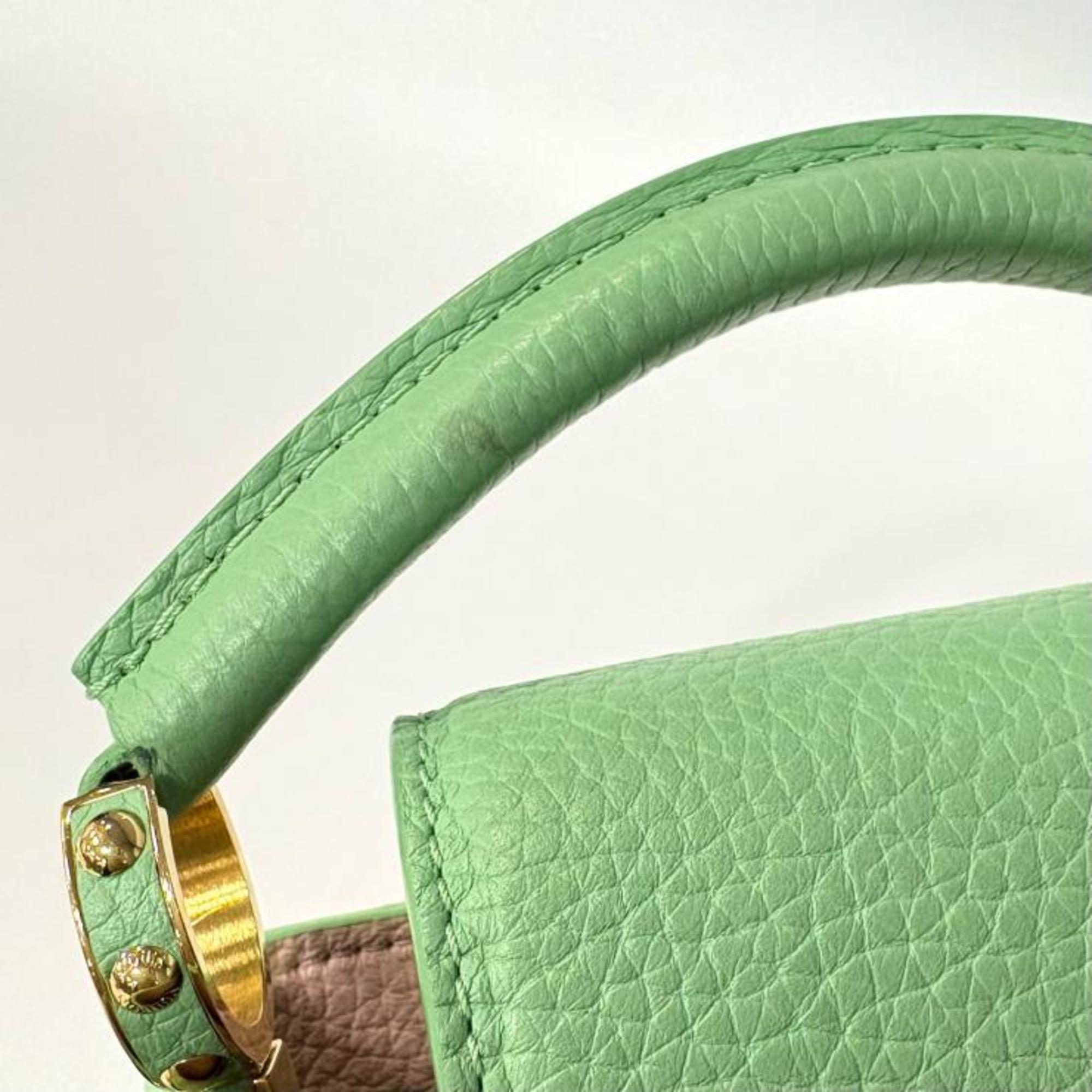 Louis Vuitton Green Leather Handbag